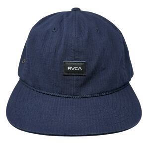 RVCA Slideback Baseball Cap Blue One Size Adjustable Vented Holes Rope
